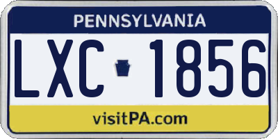 PA license plate LXC1856