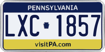 PA license plate LXC1857