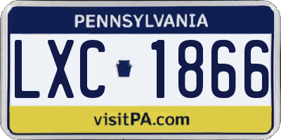 PA license plate LXC1866