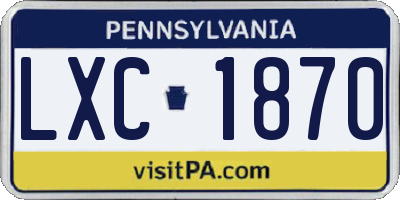 PA license plate LXC1870