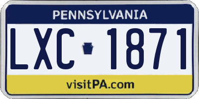 PA license plate LXC1871