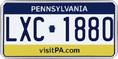 PA license plate LXC1880