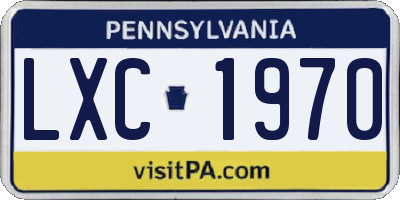 PA license plate LXC1970