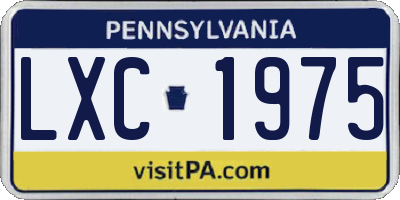 PA license plate LXC1975