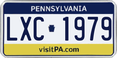PA license plate LXC1979