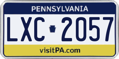 PA license plate LXC2057