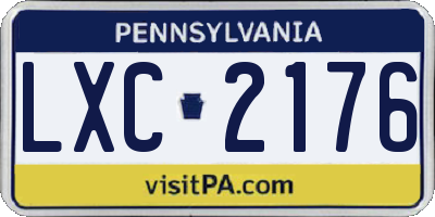 PA license plate LXC2176