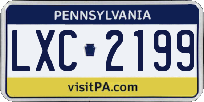 PA license plate LXC2199