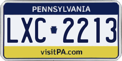 PA license plate LXC2213