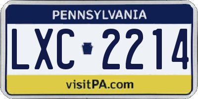 PA license plate LXC2214