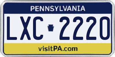 PA license plate LXC2220