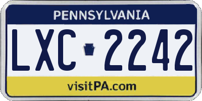 PA license plate LXC2242