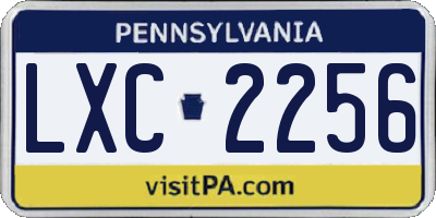 PA license plate LXC2256