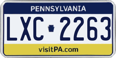 PA license plate LXC2263