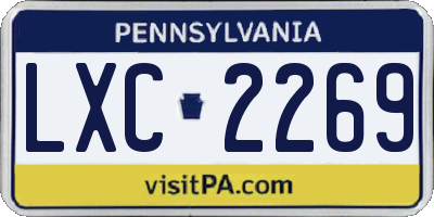 PA license plate LXC2269