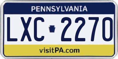 PA license plate LXC2270