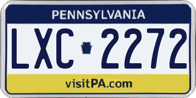 PA license plate LXC2272