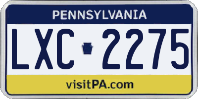 PA license plate LXC2275