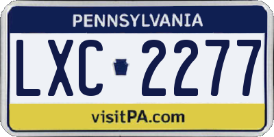 PA license plate LXC2277