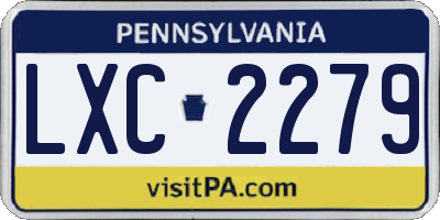 PA license plate LXC2279
