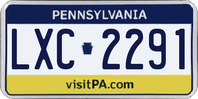 PA license plate LXC2291