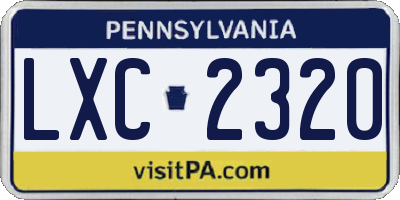 PA license plate LXC2320