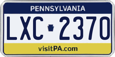 PA license plate LXC2370