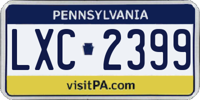 PA license plate LXC2399