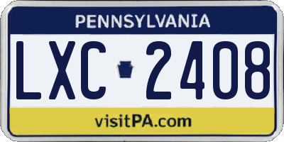 PA license plate LXC2408