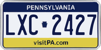 PA license plate LXC2427