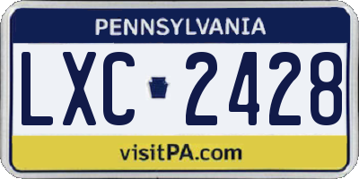 PA license plate LXC2428