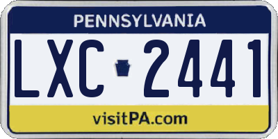 PA license plate LXC2441