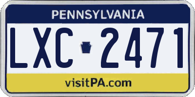 PA license plate LXC2471