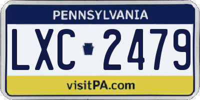 PA license plate LXC2479