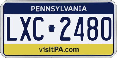 PA license plate LXC2480