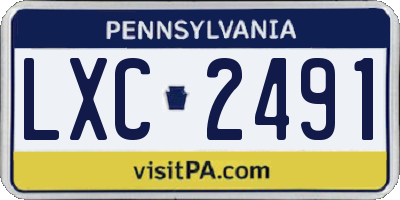 PA license plate LXC2491