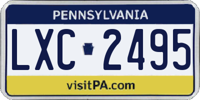 PA license plate LXC2495