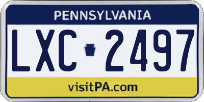 PA license plate LXC2497