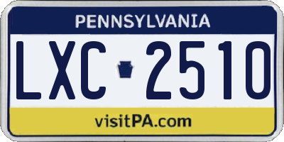 PA license plate LXC2510