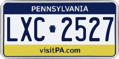 PA license plate LXC2527