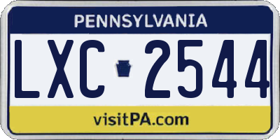 PA license plate LXC2544