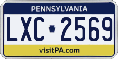 PA license plate LXC2569