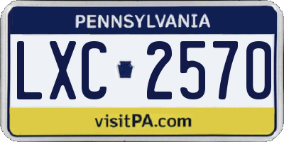 PA license plate LXC2570