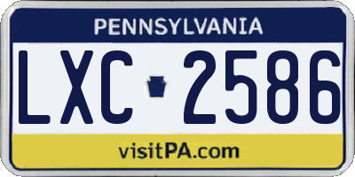 PA license plate LXC2586