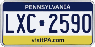 PA license plate LXC2590