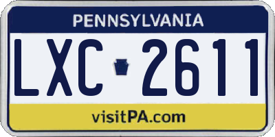 PA license plate LXC2611