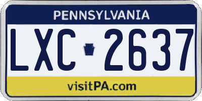 PA license plate LXC2637