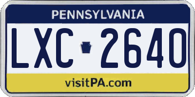 PA license plate LXC2640