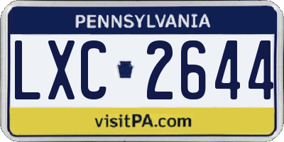 PA license plate LXC2644