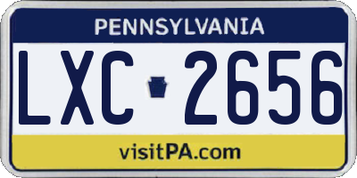 PA license plate LXC2656